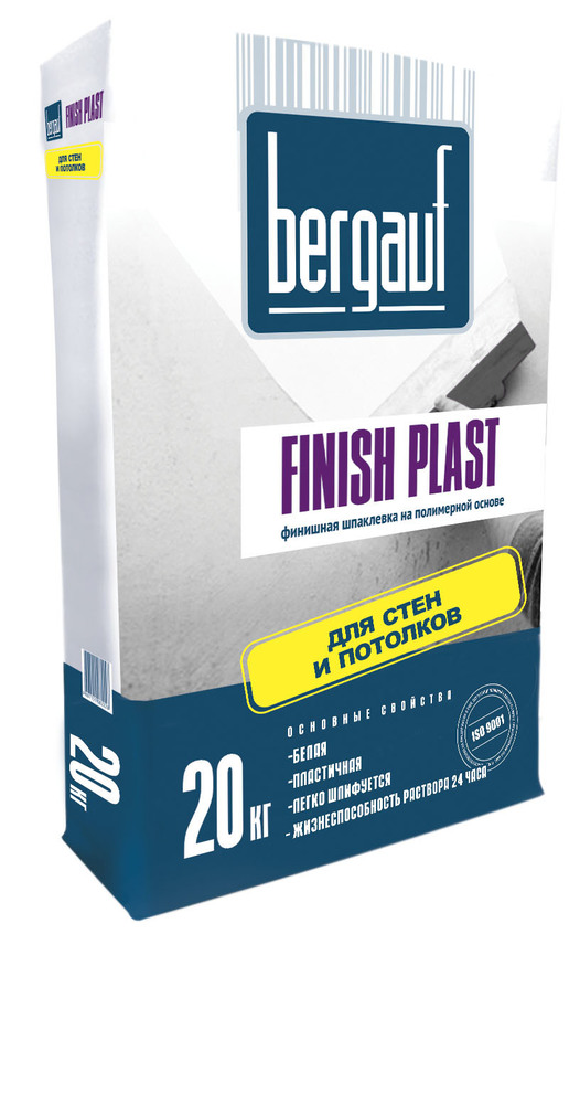 Бергауф Finish Plast 20кг финишная полимерная шпатлёвка 64шт./пал.