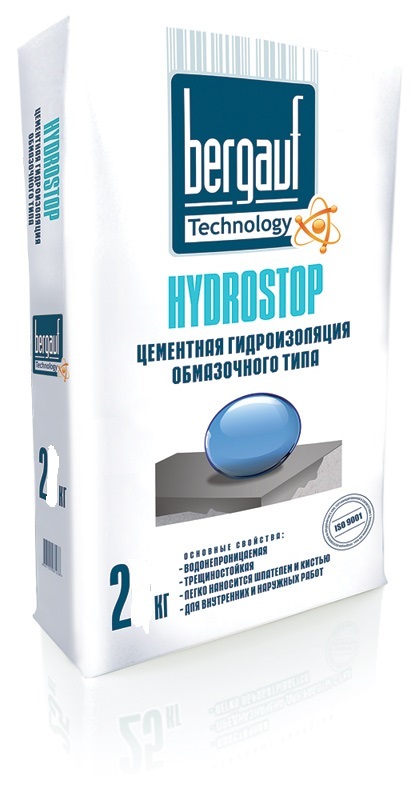 Бергауф Hydrostop 5кг цементная гидроизоляция обмазочного типа. 108шт./пал.