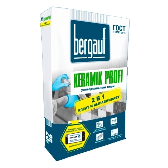 Бергауф Keramik Profi 25кг клей усиленный для керамической плитки 56шт./пал.