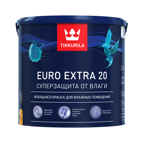 EURO EXTRA 20 A краска для влажных помещений п/мат (5.0 л )