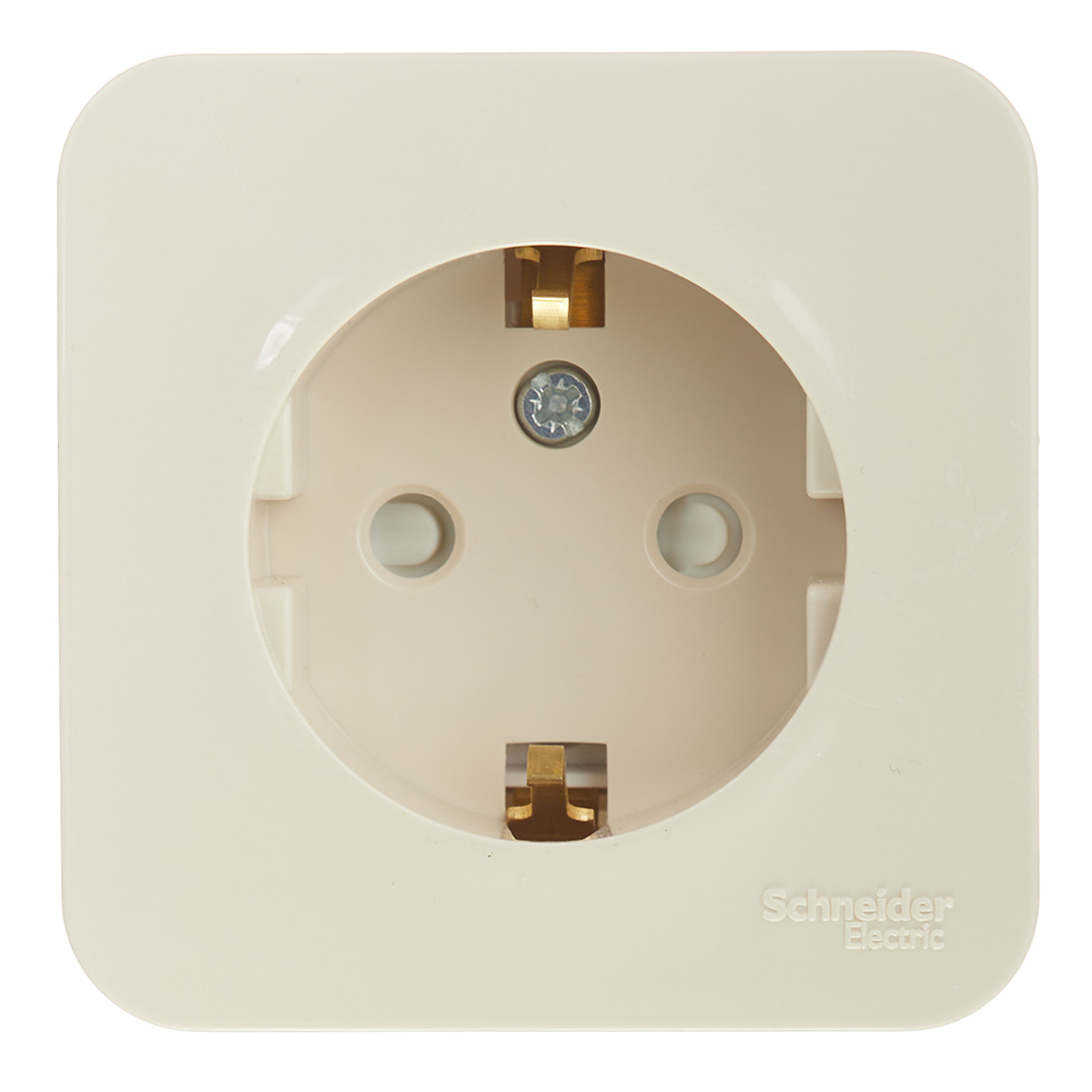 Розетка Schneider Electric Blanca BLNRA011117 открытая установка бежевая с заземлением со шторками