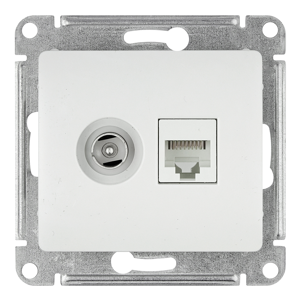 Розетка телевизионная/компьютерная Schneider Electric Glossa GSL000189 скрытая установка белая IP20 