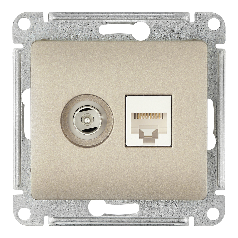 Розетка телевизионная/компьютерная Schneider Electric Glossa GSL000489 скрытая установка титан IP20 