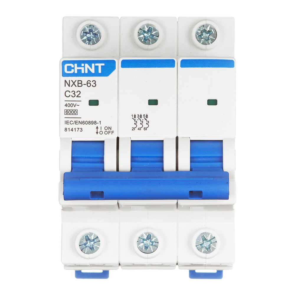 Автоматический выключатель Chint NXB-63 (814173) 3P 32А тип С 6 кА 400 В на DIN-рейку