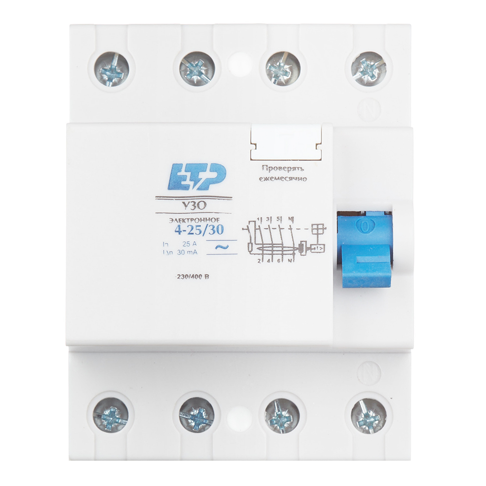 УЗО ETP DLF362 (18012) 25А 30 мА 4P тип АС 4,5 кА компактный