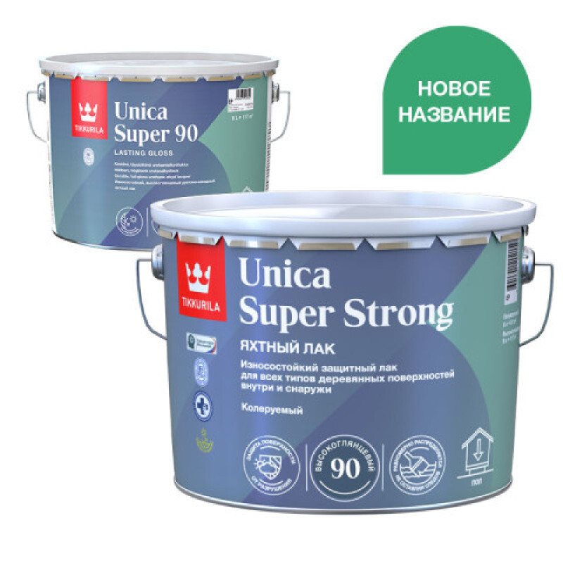 UNICA SUPER STRONG EP 20 - лак универсальный п/мат 0,9 л