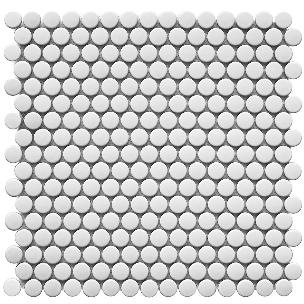 Мозаика Starmosaic Penny Round белая керамическая 315х309х6 мм матовая