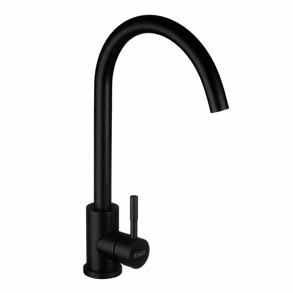 Смеситель для кухни Esko Kitchen черный с высоким изливом однорычажный (K45 Black)