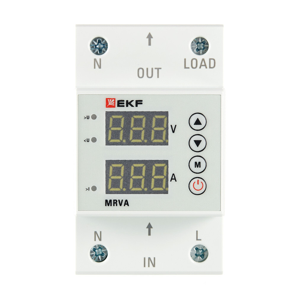Реле напряжения модульное EKF PROxima (MRVA-63A) 230 В 63 А тип AC 4P+N с дисплеем