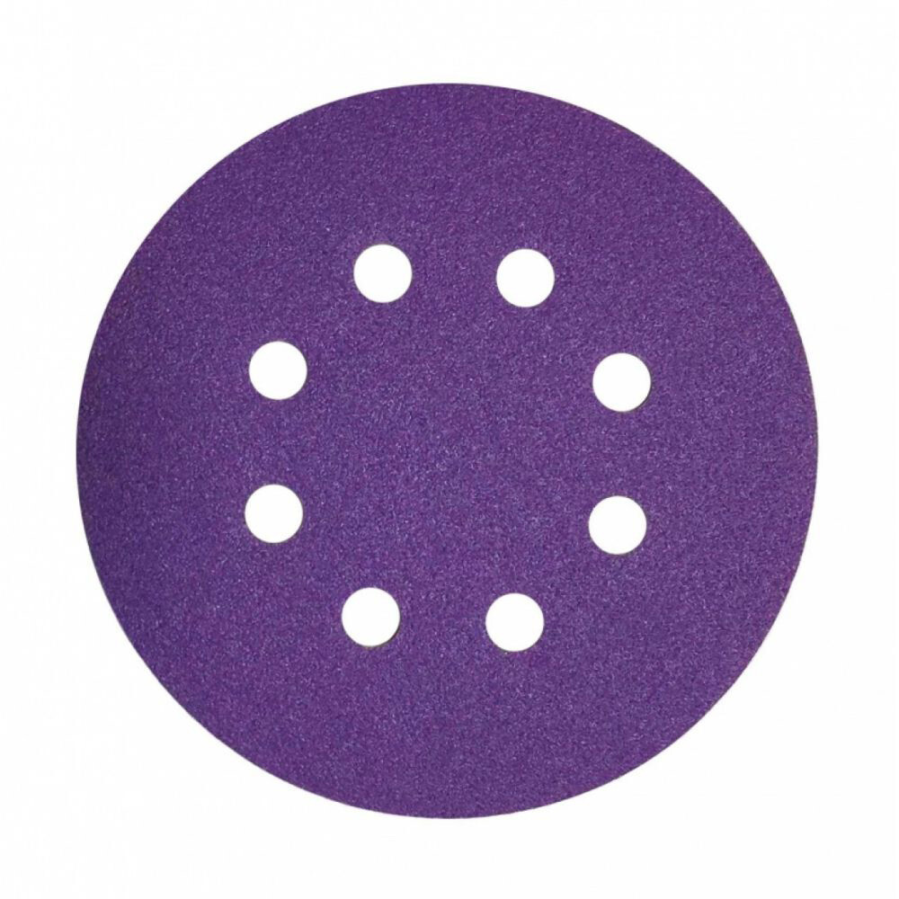 Диск шлифовальный КМ Purple d125 мм Р80 на липучку бумажная основа (5 шт.)