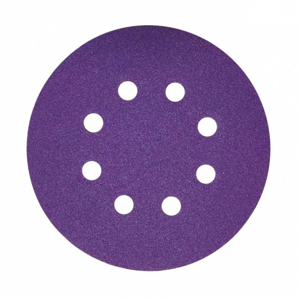 Диск шлифовальный КМ Purple d125 мм Р120 на липучку бумажная основа (5 шт.)
