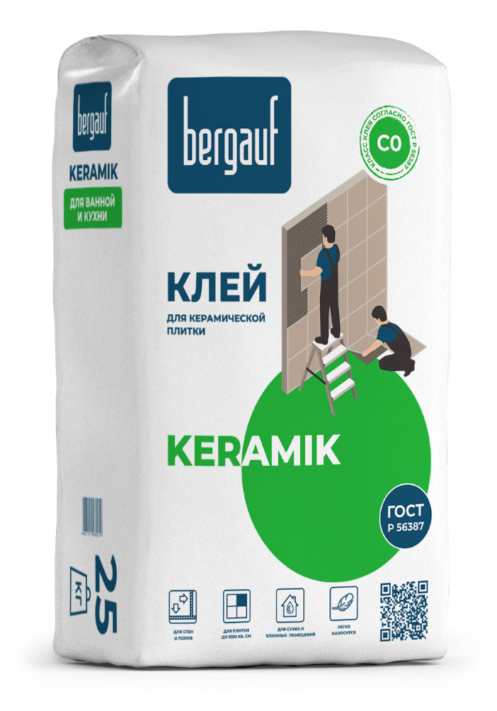 Бергауф Keramik 25кг клей для керамической плитки 56шт./пал.