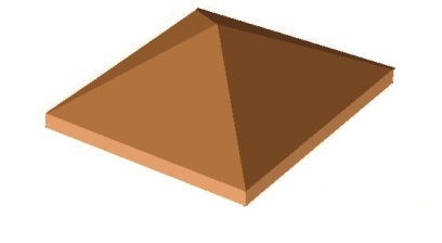 Крышка керамическая на столб 440х440х125 (Рёбен) коричневый