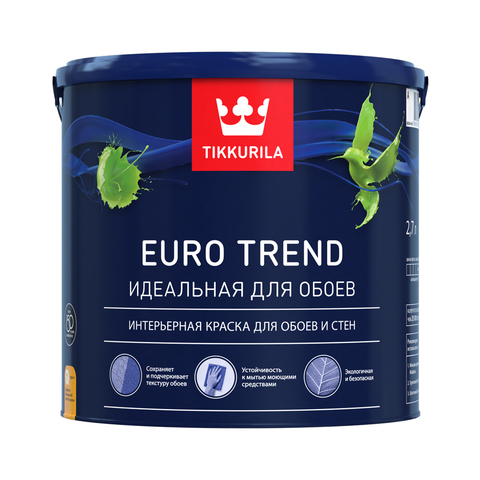 EURO TREND А  краска для обоев и стен мат.  0,9 л. 