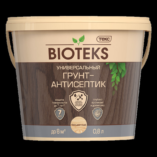 Грунт-антисептик универсальный BIOTEKS (0,8л)  уп.14 шт