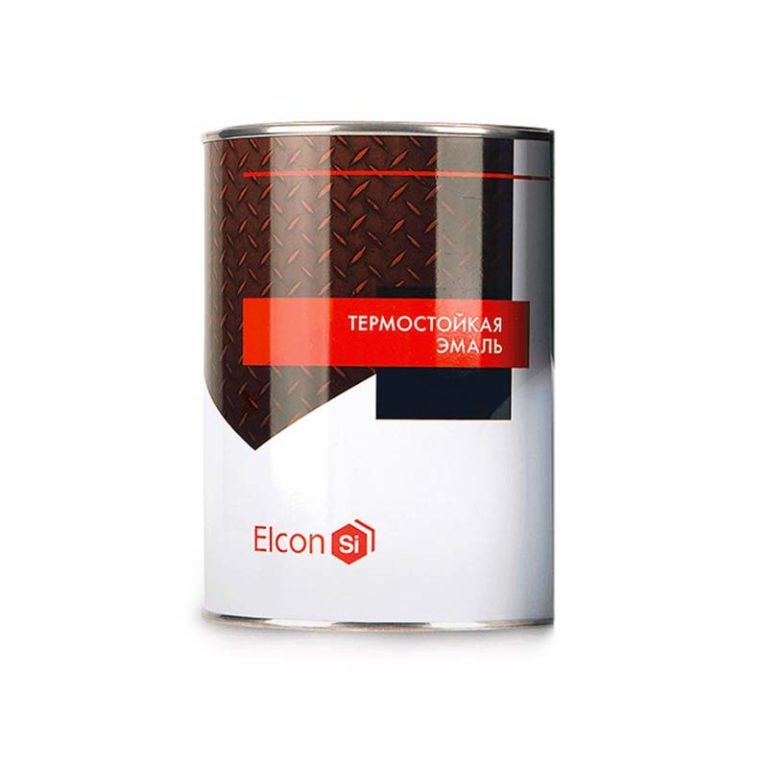 Термостойкая эмаль "Elkon" черная 1000 градусов п/гл 0,8 кг (уп.12 шт)
