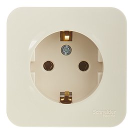 Розетка Schneider Electric Blanca BLNRA010117 открытая установка бежевая с заземлением
