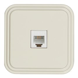 Розетка телефонная SVET EV0313-0007 открытая установка бежевая IP20