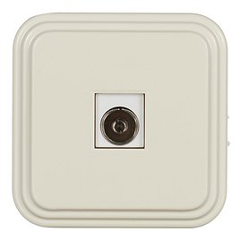 Розетка телевизионная SVET EV0313-0004 открытая установка бежевая IP20