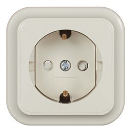 Розетка SVET EV0361-8412 открытая установка бежевый с заземлением