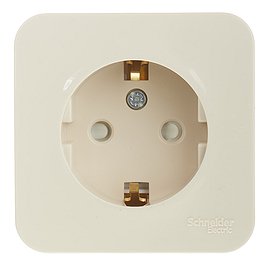 Розетка Schneider Electric Blanca BLNRA011117 открытая установка бежевая с заземлением со шторками
