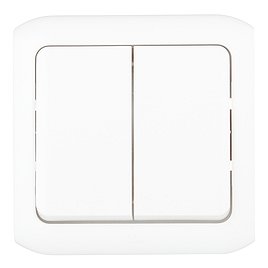 Выключатель Legrand Quteo 782302 двухклавишный открытая установка белый