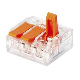 Клемма на 3 провода Electrovolt 221-413 0,2-4 кв. мм с рычажками без пасты (20 шт.)