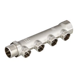 Коллектор VALTEC (VTc.500.N.0504) 3/4 ВР(г) х 4 выхода 1/2 НР(ш) х 3/4 НР(ш)