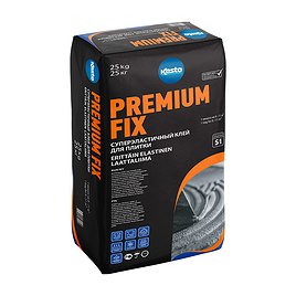 Клей для плитки/ керамогранита/ камня Kiilto Premium Fix эластичный серый (класс С2) 25 кг