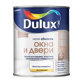 Краска Dulux Окна и Двери бесцветная основа BC 0,75 л