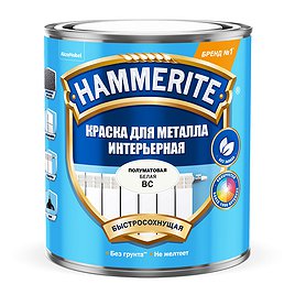 Краска для металла интерьерная Hammerite Interior полуматовая бесцветная основа BC 0,9 л