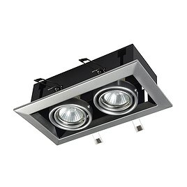 Светильник встраиваемый GU10 50 Вт 245х126х78 мм матовый IP20 Maytoni Metal Modern ДВО (DL008-2-02-S) серебро