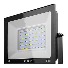 Прожектор светодиодный Онлайт OFL 100 Вт 220-230 В IP65 4000К пылевлагозащищенный черный (61947)