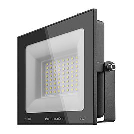 Прожектор светодиодный Онлайт OFL 70 Вт 220-230 В IP65 6000К пылевлагозащищенный черный (61950)