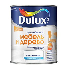 Краска Dulux Мебель и Дерево бесцветная основа BC 0,75л