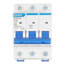 Автоматический выключатель Chint NXB-63 (814170) 3P 16А тип С 6 кА 400 В на DIN-рейку