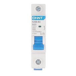 Автоматический выключатель Chint NXB-63 (814041) 1P 20А тип В 6 кА 230 В на DIN-рейку