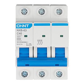 Автоматический выключатель Chint NXB-63 (814174) 3P 40А тип С 6 кА 400 В на DIN-рейку