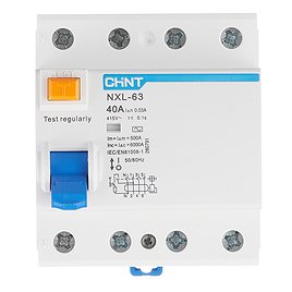 УЗО Chint NXL-63 (280791) 40А 30 мА 3+N тип АС 6 кА компактный
