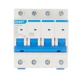 Автоматический выключатель Chint NXB-63 (814254) 4P 63А тип С 6 кА 400 В на DIN-рейку