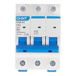 Автоматический выключатель Chint NXB-63 (814176) 3P 63А тип С 6 кА 400 В на DIN-рейку