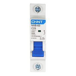 Автоматический выключатель Chint NXB-63 (814016) 1P 25А тип С 6 кА 230 В на DIN-рейку
