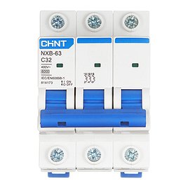 Автоматический выключатель Chint NXB-63 (814173) 3P 32А тип С 6 кА 400 В на DIN-рейку