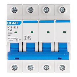 Автоматический выключатель Chint NXB-63S (296907) 4P 25А тип С 4,5 кА 400 В на DIN-рейку