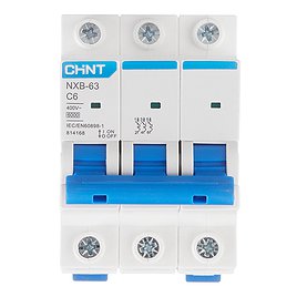 Автоматический выключатель Chint NXB-63 (814168) 3P 6А тип С 6 кА 400 В на DIN-рейку