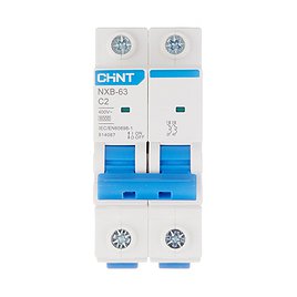 Автоматический выключатель Chint NXB-63 (814087) 2P 2А тип С 6 кА 400 В на DIN-рейку