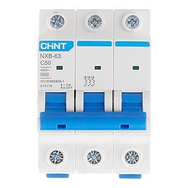 Автоматический выключатель Chint NXB-63 (814175) 3P 50А тип С 6 кА 400 В на DIN-рейку