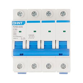 Автоматический выключатель Chint NXB-63S (296910) 4P 50А тип С 4,5 кА 400 В на DIN-рейку
