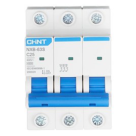 Автоматический выключатель Chint (296829 Chint) 3P 25А тип С 4,5 кА 400 В на DIN-рейку