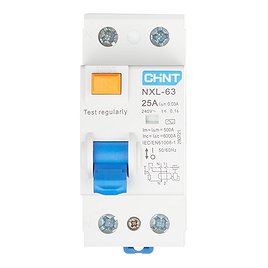 УЗО Chint NXL-63 (280721) 25А 30 мА 1P+N тип АС 4 кА компактный